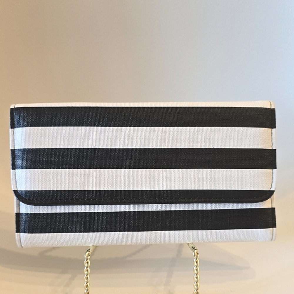 Kut Striped Black and White Clutch Wallet
